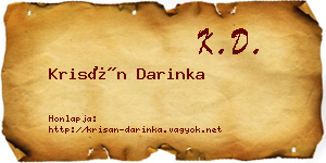 Krisán Darinka névjegykártya